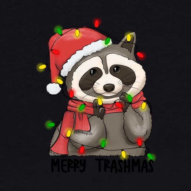 Merry Trashmas, Cute Adorable Raccoon Trash Panda Festival Holiday Design by ThatVibe